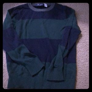 Children’s place sweater green/blue stripes 5/6